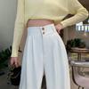 Frühlings- und Herbstliche Einfarbige Lässige Weitbein-Hose Damenmode Elegant Locker Hohe Taille Hose Damen Gerade Slim Fit Mode Damen Lange Hose 25893