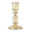 Candle Stick Holders Tapers Candle Holders Ribbed Glass Candlestick Holders with Wide Round Base for Dining Table Shelf Display, Home Accent, and