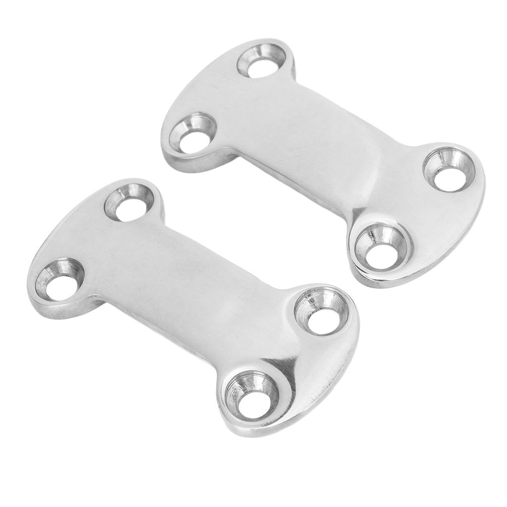 2 Pcs Stainless Steel Webbing Fixing Plate Good Fixation Rustproof Hardware Accessories with 8 Screws for Small Yachts