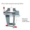 Stolní svěrák Svěrák Klenotníci Hobby Craft Repair Tool Nastavitelný přenosný pracovní stůl Svěrák Nástrojová svorka na nářadí, hliníková slitina, stříbro, 1 KS