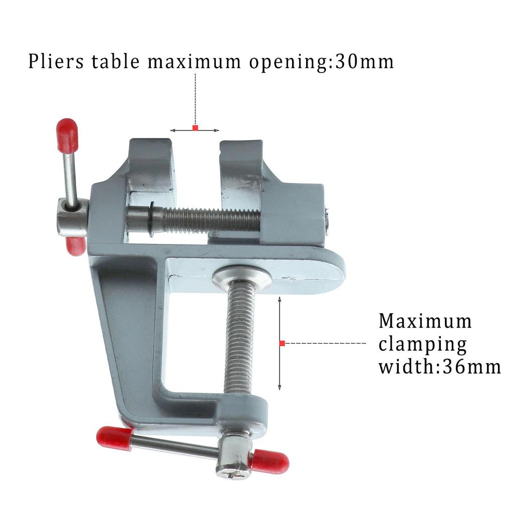 Stolní svěrák Svěrák Klenotníci Hobby Craft Repair Tool Nastavitelný přenosný pracovní stůl Svěrák Nástrojová svorka na nářadí, hliníková slitina, stříbro, 1 KS