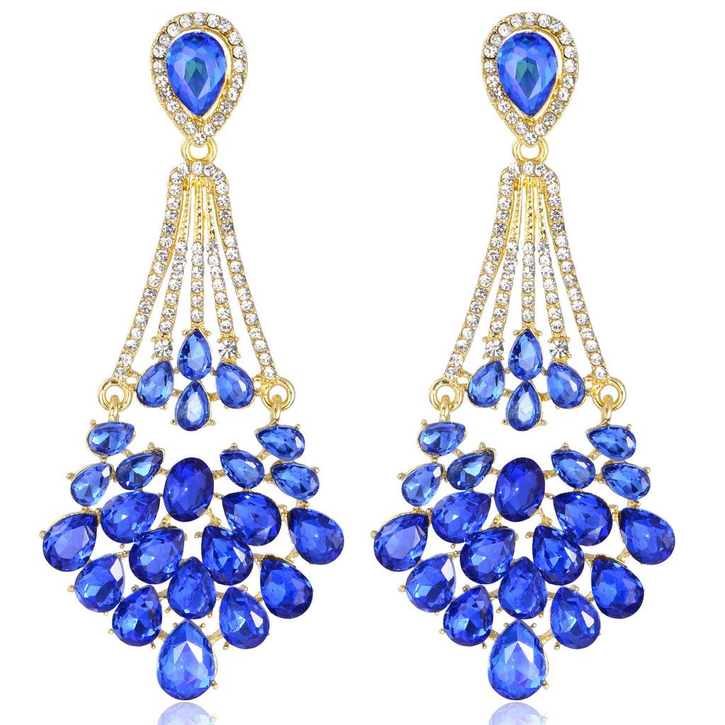 Vintage Crystal Water Drop Earrings For Women With Long Tassels For Wedding And Party Wear