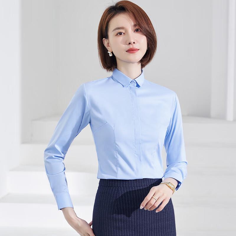 Tiluoman 60% Cotton Small Point Collar Long Sleeve Work Shirt