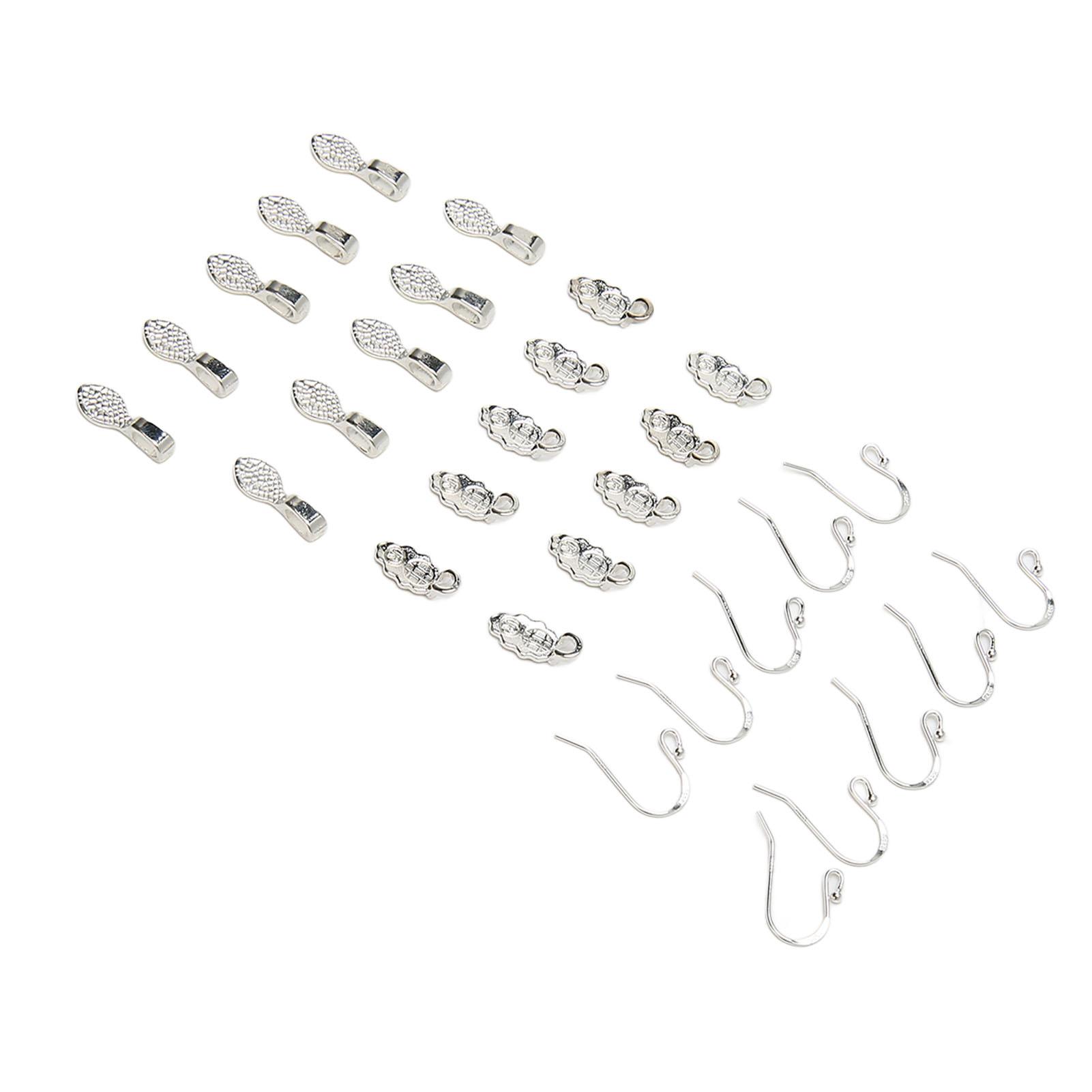 

30pcs Earring Hooks Pendant Set with 10 Earring Hooks 20 Earring Pendant DIY Silver for Jewelry Making