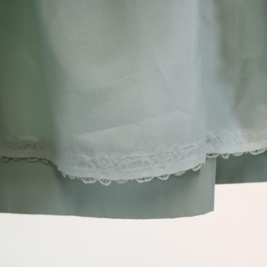 FOXEY Made in Japan Silk Midi length flare skirt 40 Dusty Mint Women Used