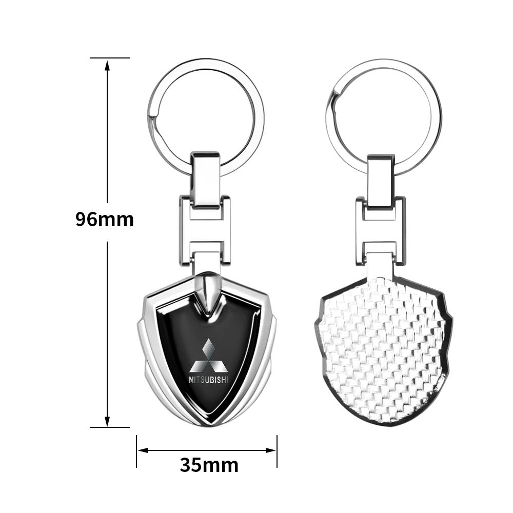 cyhk7 3D Metal Key Rings Car Logo Emblems Keychain Accessories For Mitsubishi 9 Ralliart X ASX L200 Colt Outlander Pajero Cross Triton