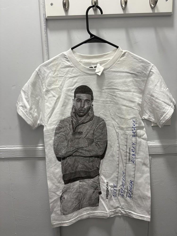 Drake Shirt Mens Small White Passport Graphic Aubrey Drake Graham Hip Hop Tee Unisex T-Shirt M