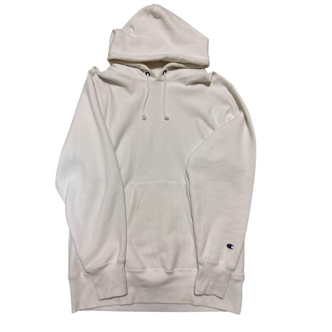 Used [Rare XXL] Champion Reverse Weave Sweatshirt Hoodie White Single Color Tag