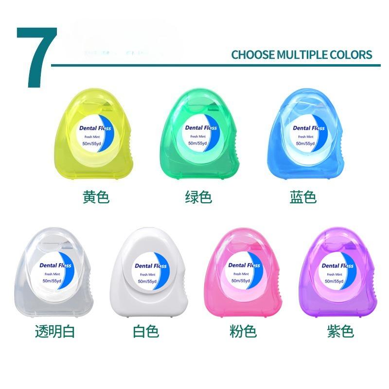 Dental 50m Roll Flosser Portable Toothpick Oral Hygiene Cleaning High Tension Floss Practical Health Mouth