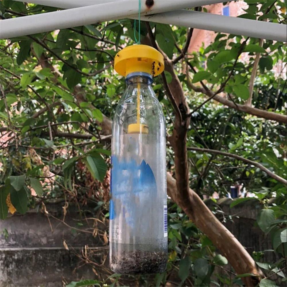 10pcs High Efficiency Plastic Fruit Fly Trap Killer Practical Hanging Insect Trap Yellow Lure Fly Trap For Home Farm Orchard