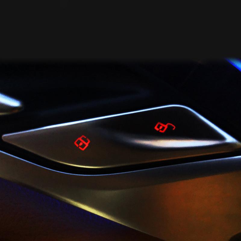 2 st Krom ABS Bil Interiör Dörrlås Knapp Panel Cover Trim Dekal Dekoration Auto Tillbehör För BMW 5-serie G30