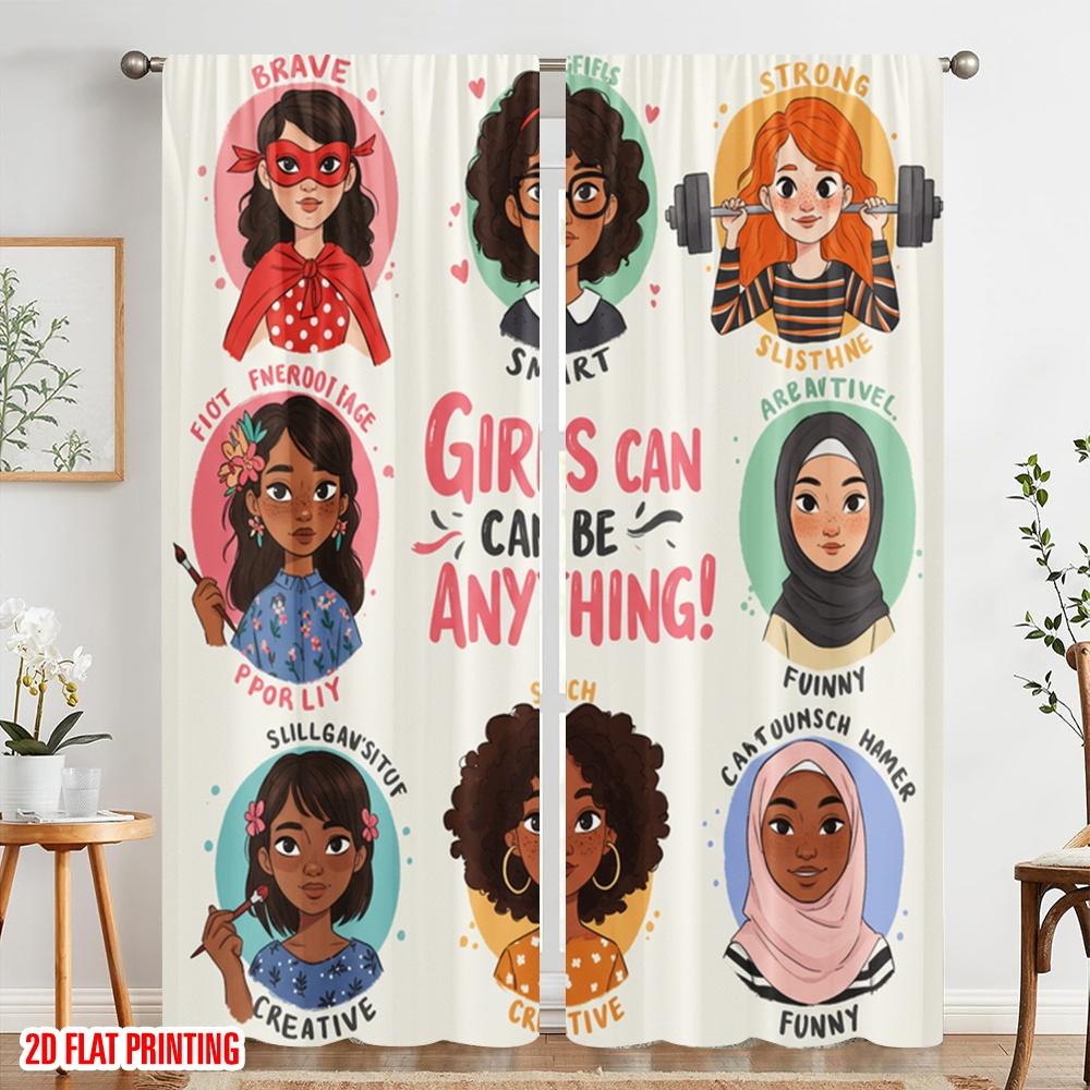 2 Stück 2D Flachdruck Party Vorhänge Mutig Klug Kreativ Starkes Polyestergewebe Ohne Strom 0 Perfekt für Feiertage