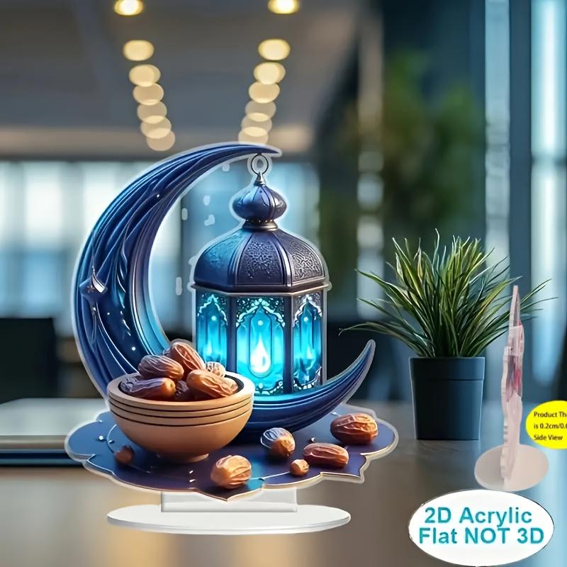  Islamic Ramadan & Eid al-Fitr Decorations - Elegant Acrylic Ramadan Lantern &/ Salam suitable for Iftar Dinner Centerpiece, Ramadan Kareem 