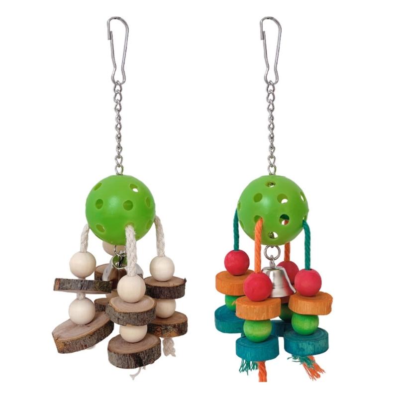 5pack Parakeets Cage Bites Toy Natural Wood Quakers Parrots Toy Hammock Swing for Large Birds