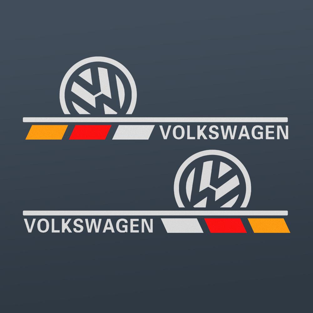 SVLHP1 2Pcs Car Logo Body Vinyl Sticker Decoration Accessories For VW GTI Golf8 Polo Passat Mk6 MK7 Tiguan R32 RLine Magotan Jetta Bora