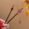 Flower Wooden Hair Stick Tassel Hanfu Hairpin Classical   Cheongsam Accessories