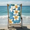 Floral Art Beach Towel for Summer Vibes, Vibrant Botanical Print Quick-Dry Sand-Free Microfiber Bath Towels for Yoga and Swim