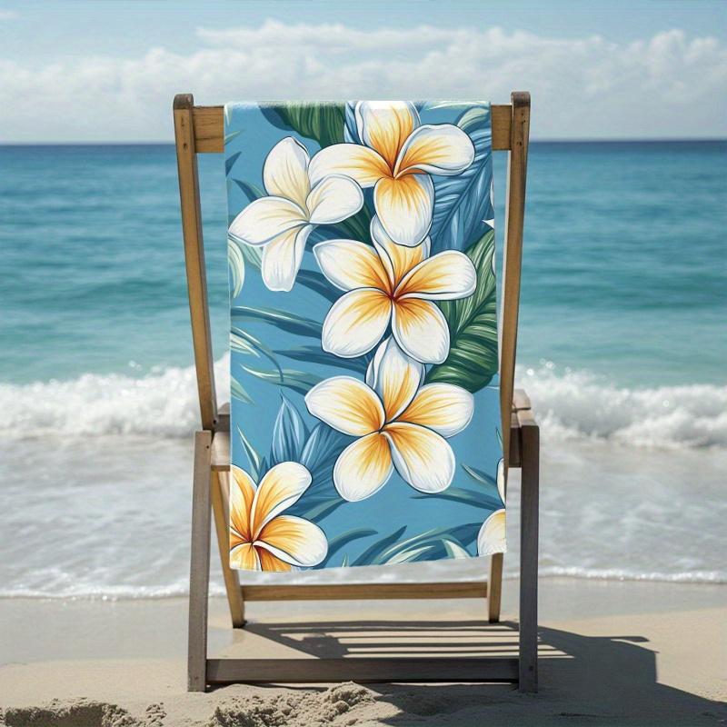 Floral Art Beach Towel for Summer Vibes, Vibrant Botanical Print Quick-Dry Sand-Free Microfiber Bath Towels for Yoga and Swim
