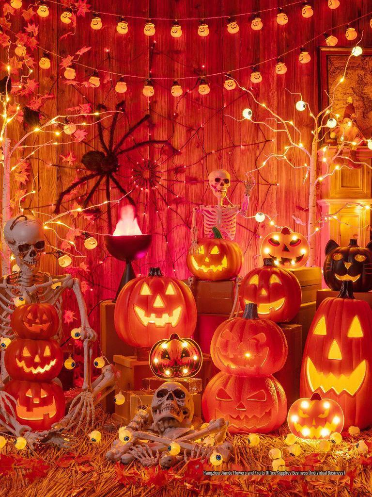 Luminous Halloween Pumpkin Lantern Decoration - Large Outdoor Display for Shopping Malls and Events