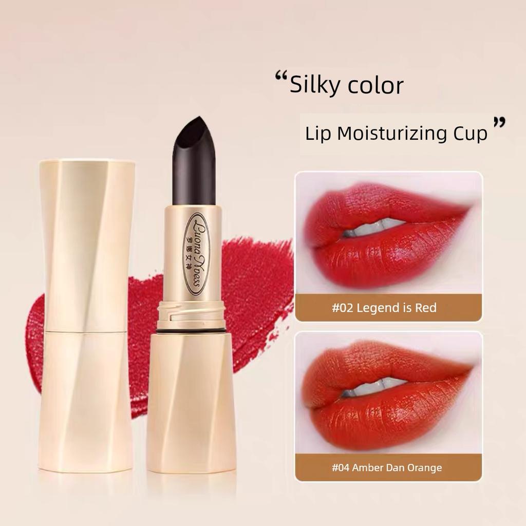 Rona Goddess Black Magic Secret Solid Color Lipstick No Stain On Cup Moisturizing Non-Fading Essence Lip Guard Fade Lip Lines
