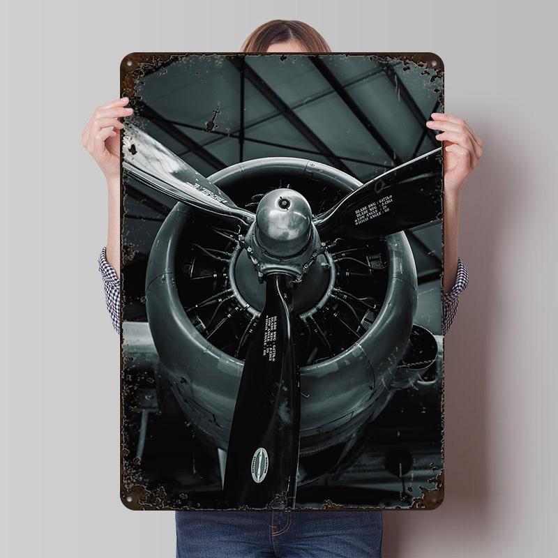 the Engine Printed Posters Customizable Wall Art Retro Vintage Metal Tin Signs for Home Room Bathroom Decor Decoration Garage