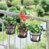 2Pcs Hanging Basket Hook-Type Nail-Free Installation Double-Hook Design Anti-Rust Coating Load-Bearing Frame Hanging Garden Rack