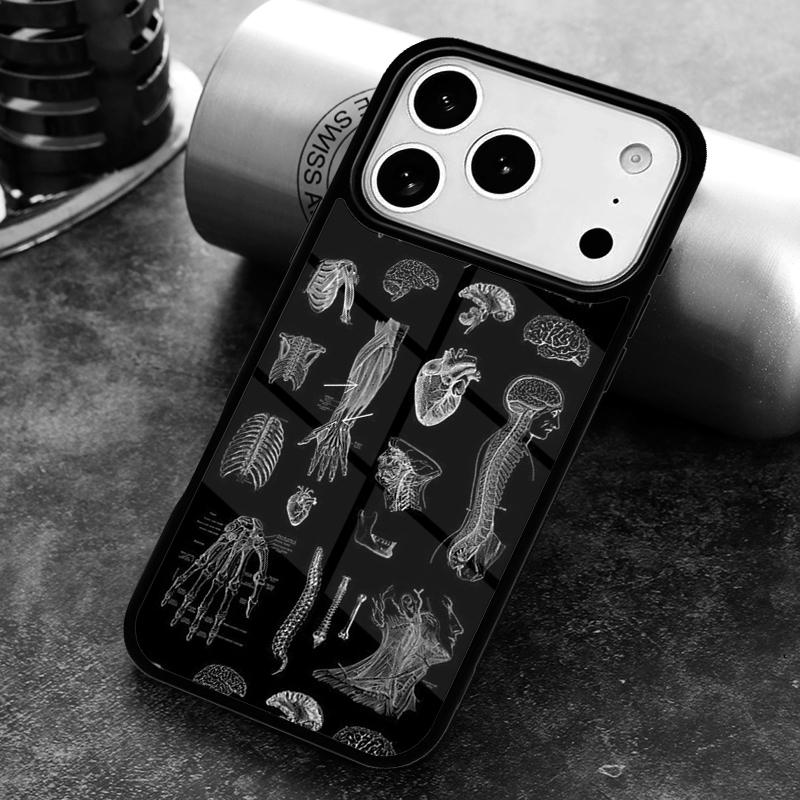 Medical Human Anatomy Phone Case for iPhone 17 16 15 Pro Max Air 14 13 12 11 Plus Shockproof Capa Cover