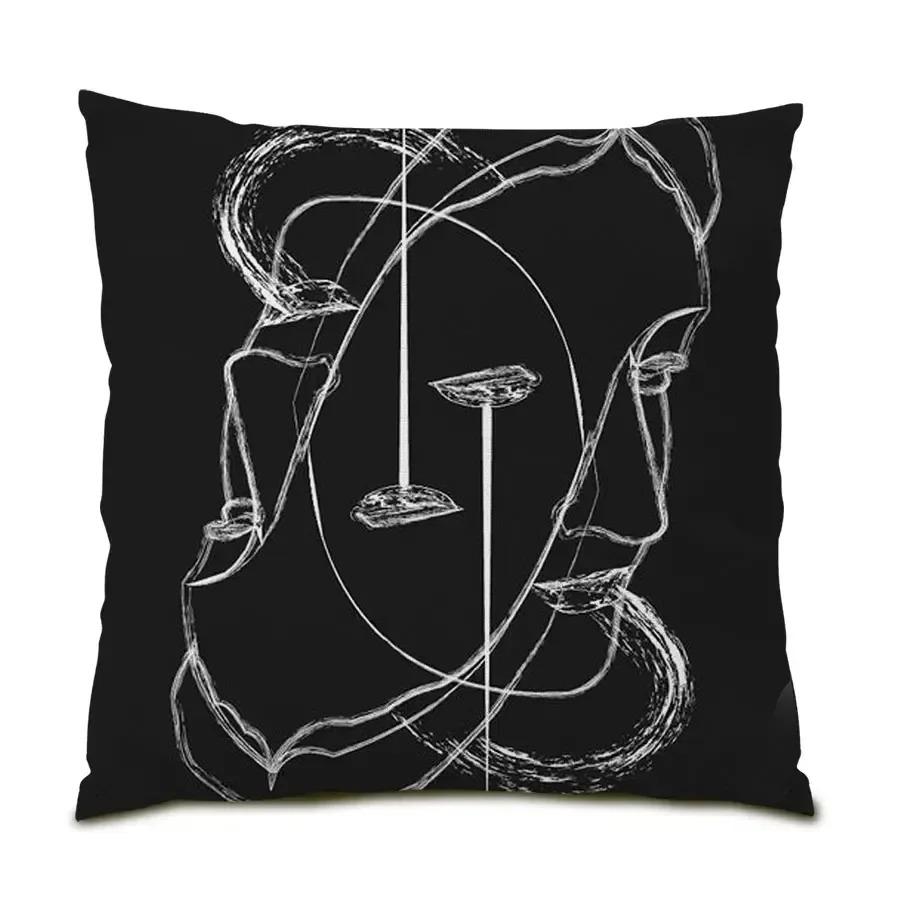 Black And White Simple Abstract Art Cushion Cover Home Decoration Sofa Living Room Pillowcase
