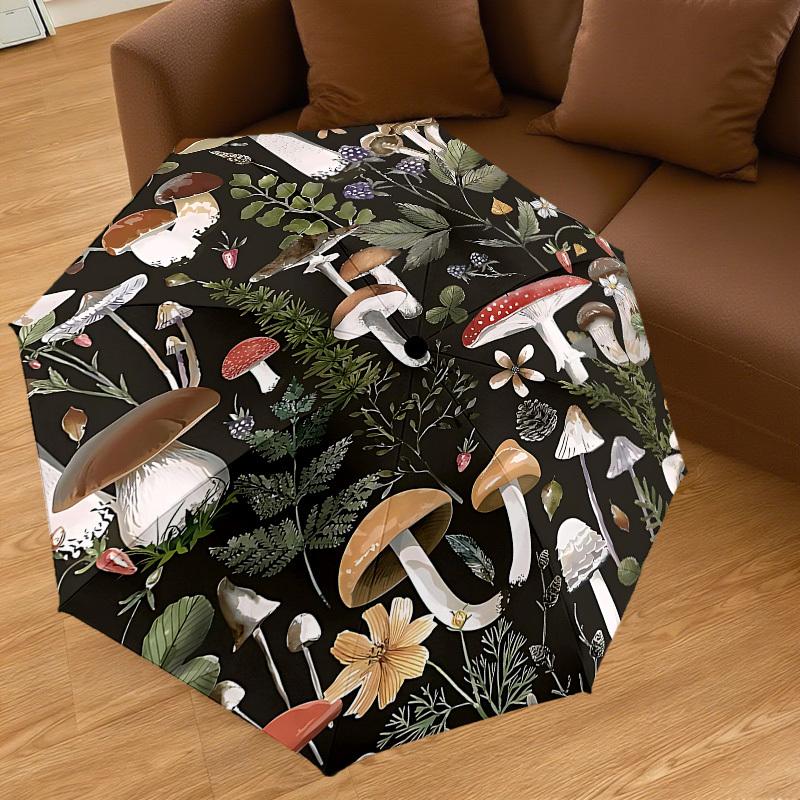 1PC Mushroom Flowers Umbrella-8-Rib Reinforced, Automatic Open, Lightweight & Durable, Cute Fashion Accessory for Outdoor-P63