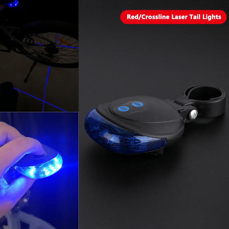 Laserové zadní světlo na kolo 5 LED paralelní laserové čáry laserové zadní světlo horské kolo výstražné světlo