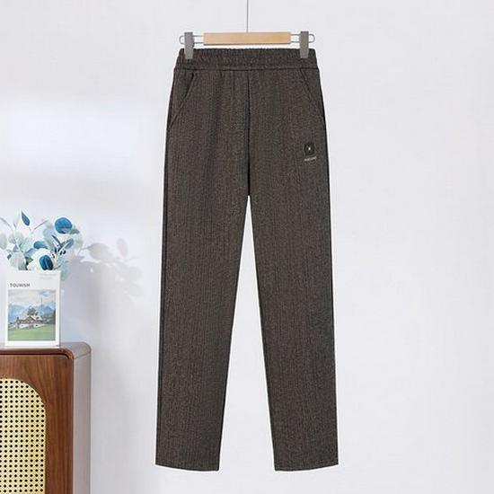 Plus Size Women's Velvet-Soft Elastic Waist Straight-Leg Pants - Warm, Loose Fit for Middle-Aged and Elderly