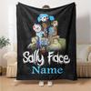 Custom Name Sally Face Theme Printed Blanket - Perfect for Couch, Bed, Travel & Outdoor Use | Machine Washable, Cozy & Durable.