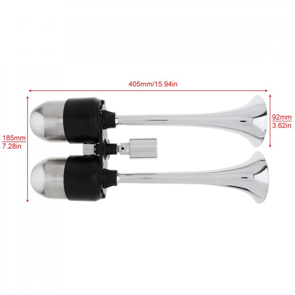 12 / 24V 178DB Super Loud Car Air Horn Dual Trumpet Electronically Controlled Vehicle Car Horn Sound with Air Outlet Valve
