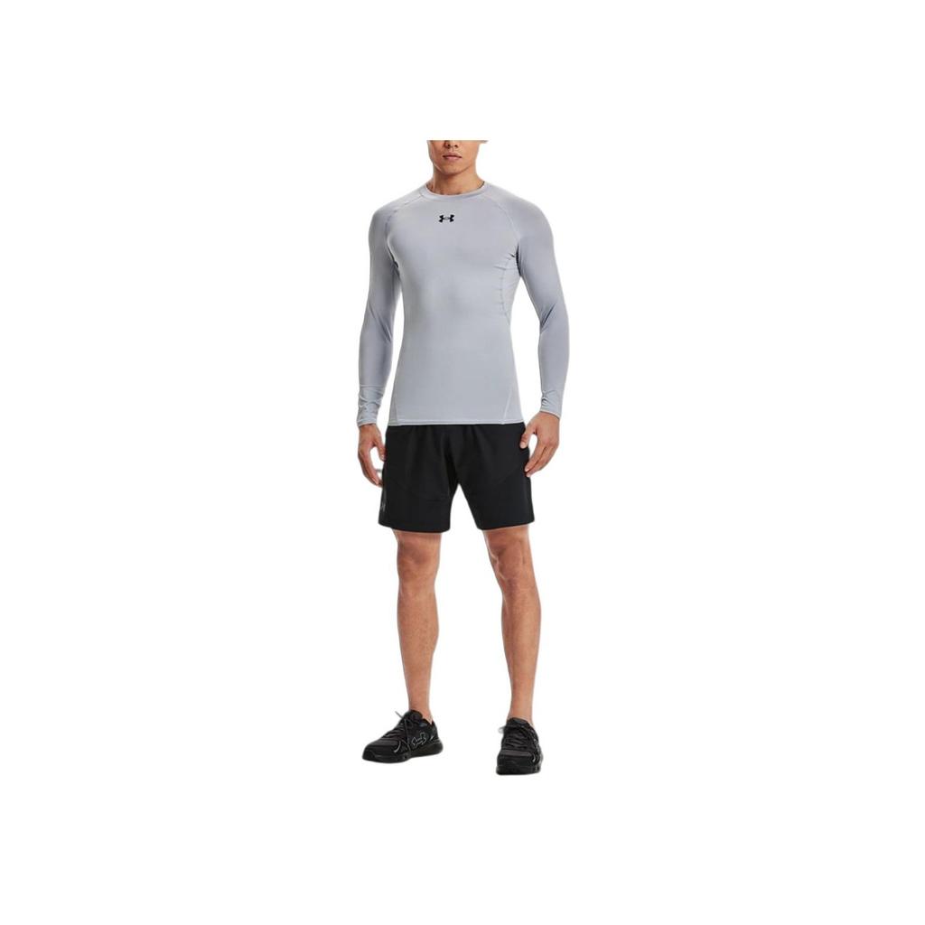 Under Armour Sportovní fitness tričko s dlouhým rukávem Power Stretch Pánské topy Moderní šedá 1257471-011