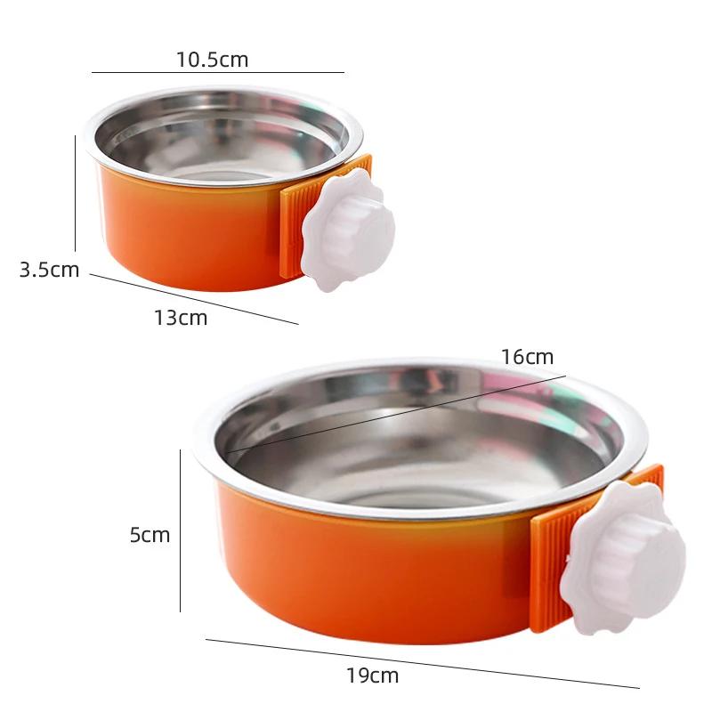

Новая съемная подвесная миска для переноски домашних животных из нержавеющей стали Большая кормушка для воды, еды и корма для собак, кошек и кроликов 15.5x13x3.5 оранжевый