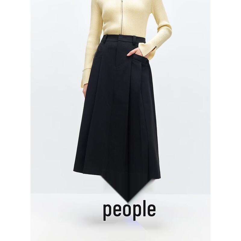 PEACEBIRD Women s Pleated A-Line Midi Skirt M