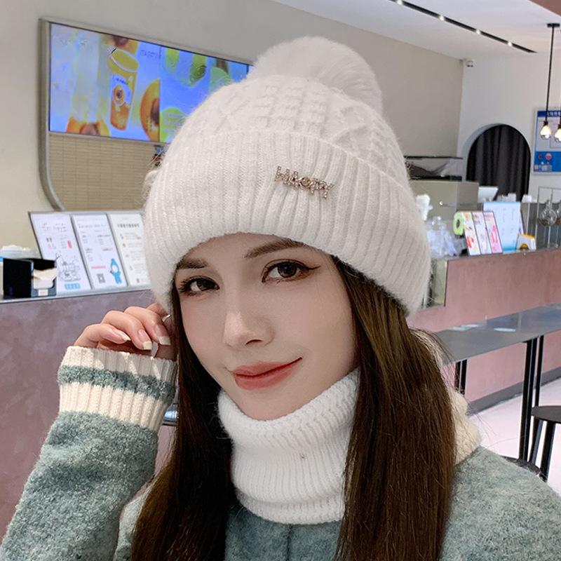 Women's Winter Fleece-Lined Knit Beanie Hat with Pom-Pom, Warm Thick Soft Spun Yarn Cap  Polyester Handcrafted Skull Cap