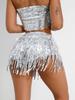 Sequined Tassel Latin Dance Skirt for Women – Stage and Bar Performance Costume Shorts