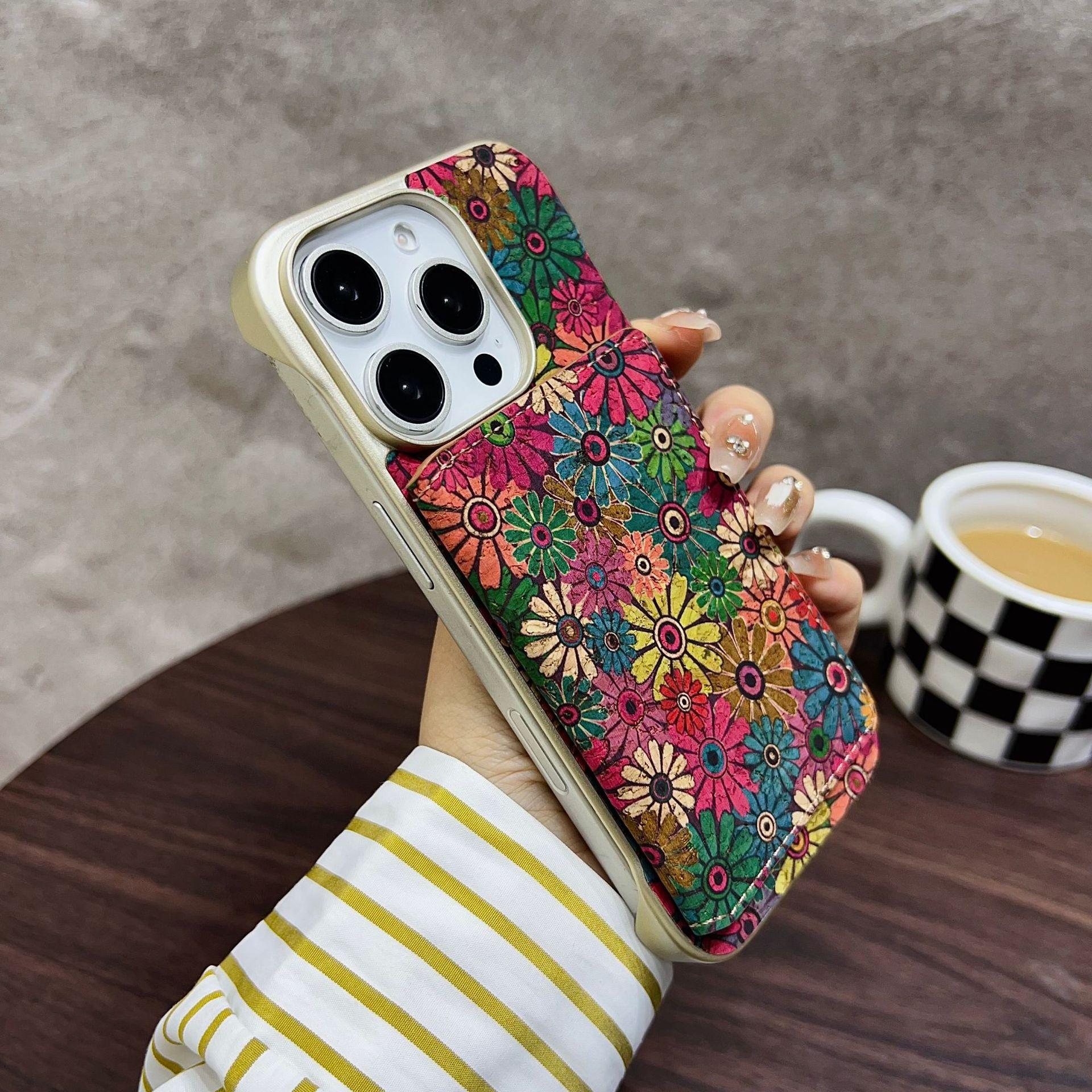 Denior magnetic mobile phone case Apple 16 with card bag, Apple 15Magsafe magnetic mobile phone holder protective case iPhone 16