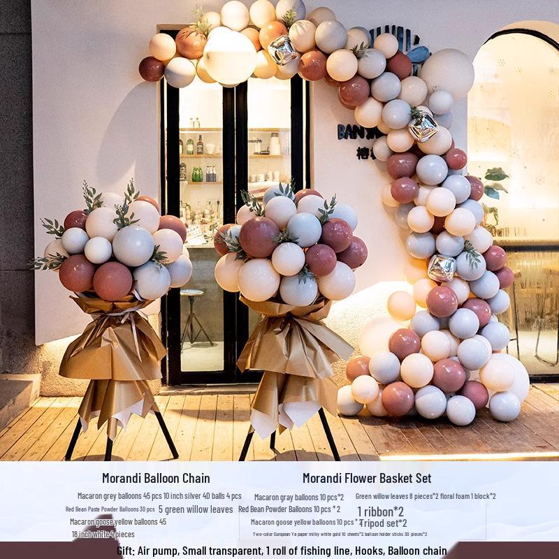 National Day Decorative Balloon Column & Flower Basket for Event Atmosphere