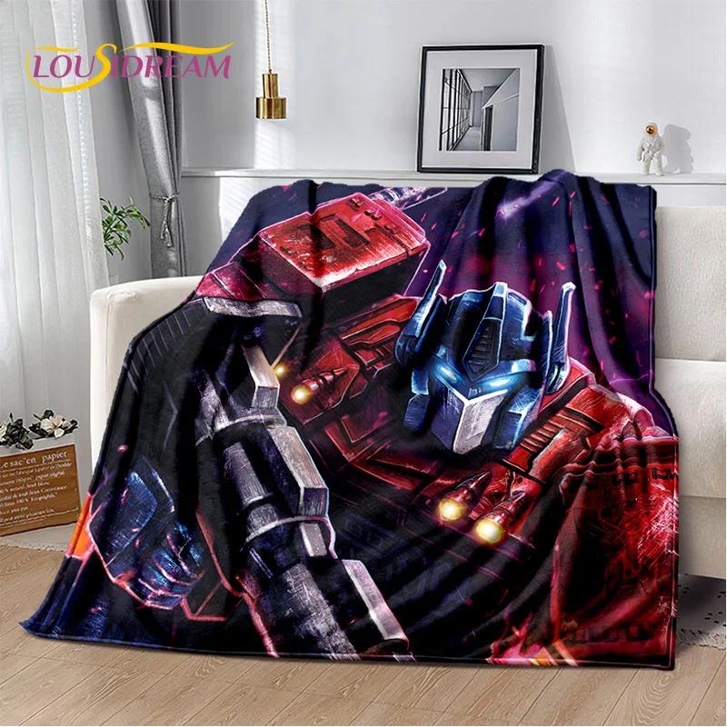 3D T-Transformers Cartoon Autobots Blanket,Soft Throw Blanket for Home Bedroom Bed Sofa Picnic Travel Office Rest Cover Blanket