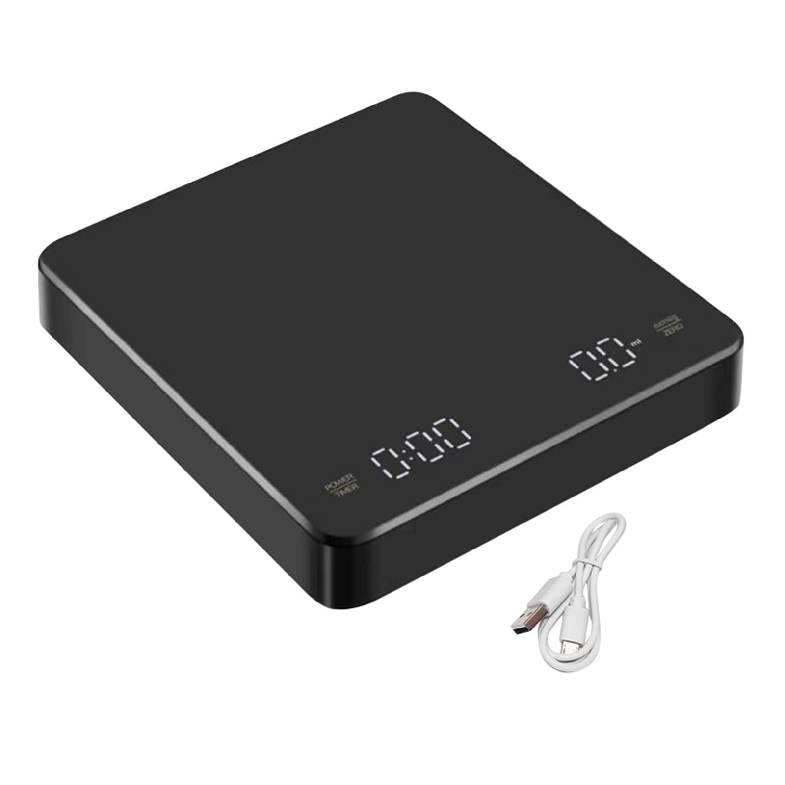 

Перезаряжаемые кофейные весы (С таймером), Точный 0 г (3 кг/0,01 г) Весы для кофе, портативные цифровые кухонные весы (С таймером) One Size