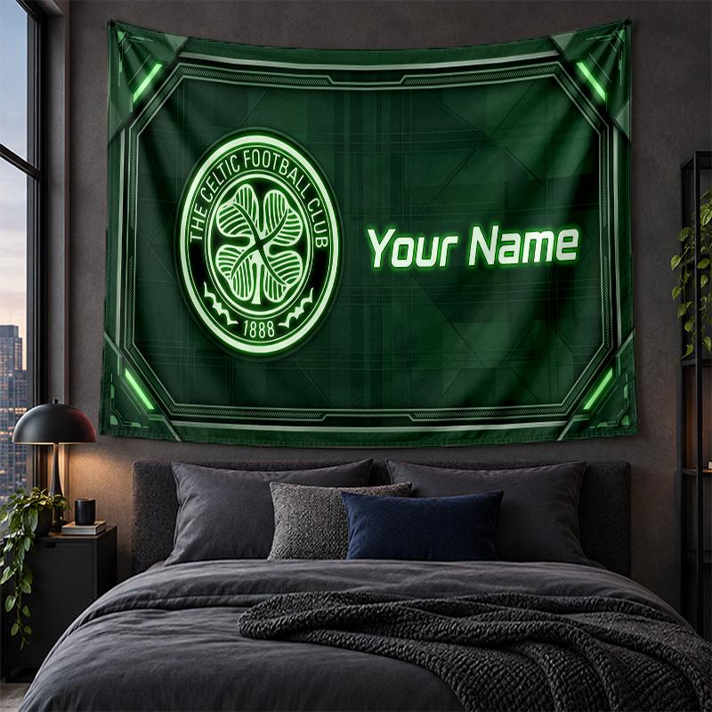 Personalisierte Wandbehänge Celtic FC Muster Kunst Hintergrundtuch