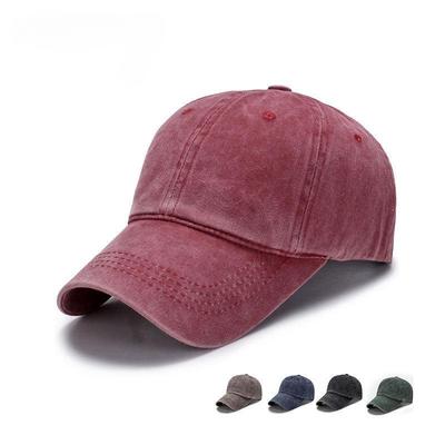 Frühling und Herbst neue Baumwolle gewaschen Baseballkappe Herren und Damen lässige leichte Schirm alte Sonnenhut einfarbige Kappe