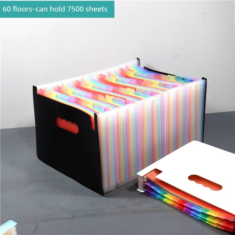 Large Capacity File Holder A4 Multi-Layer Folder Insert Buggy Bag File Storage Category Folder Student Test Paper Clip