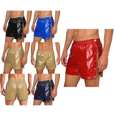 Mens Adaptive Swim Trunks Elastic Waistband Side Buttons Waterproof Leak Proof Boxer Shorts Nursing Elderly