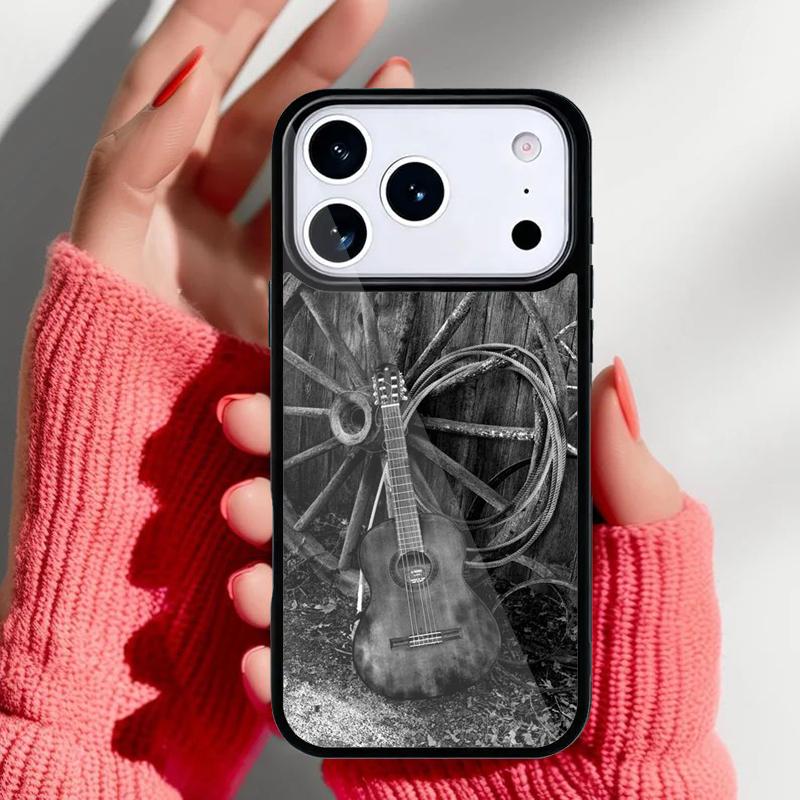 

Vintage Music Guitars soft Phone Case for iPhone 17 Air 16e 15 14 13 Pro Max Back Cover for 12 11 Pro Coque iPhone 15 Pro Max