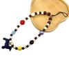 Ghostly Beaded Halloween Phone Charm with Bell Skull and Anti-Lost Pendant