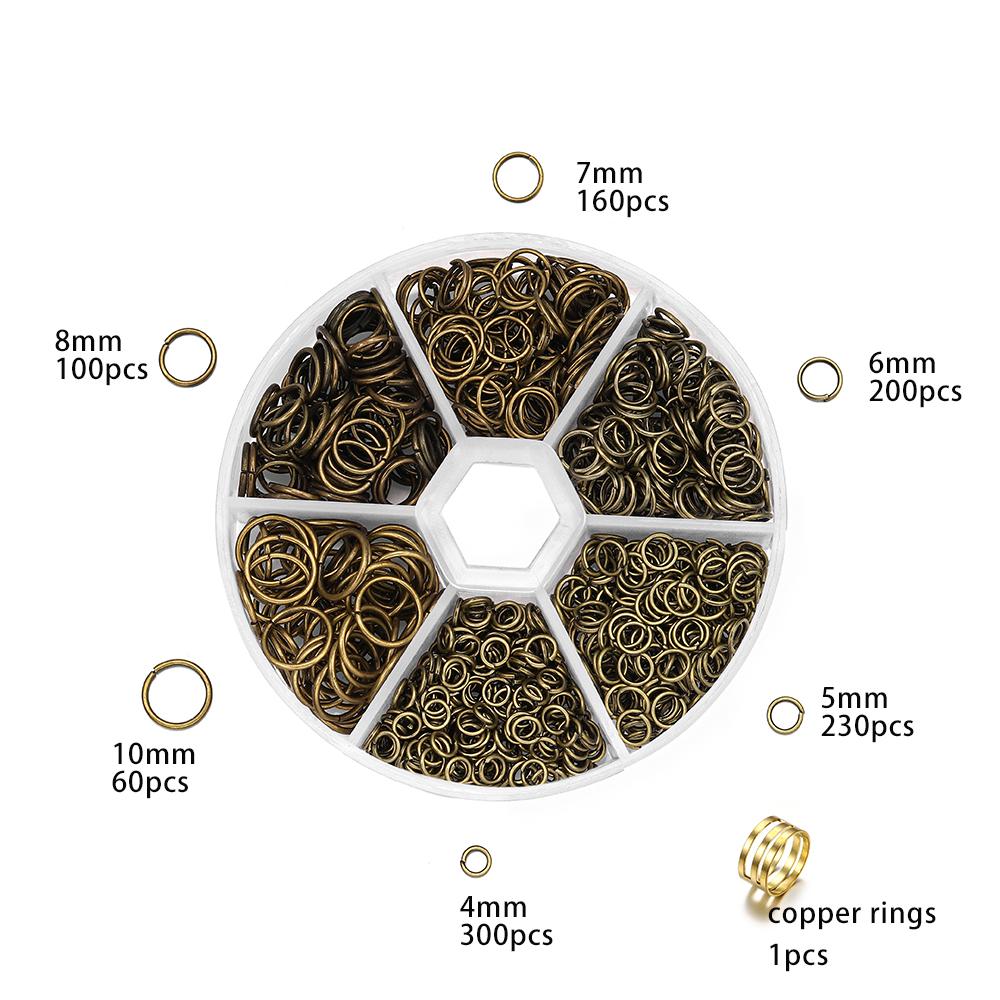 1050pcs Open Jump Rings  4/5/6/7/8/10mm Split Rings Connectors for DIY Necklace Bracelet Jewelry Accessories