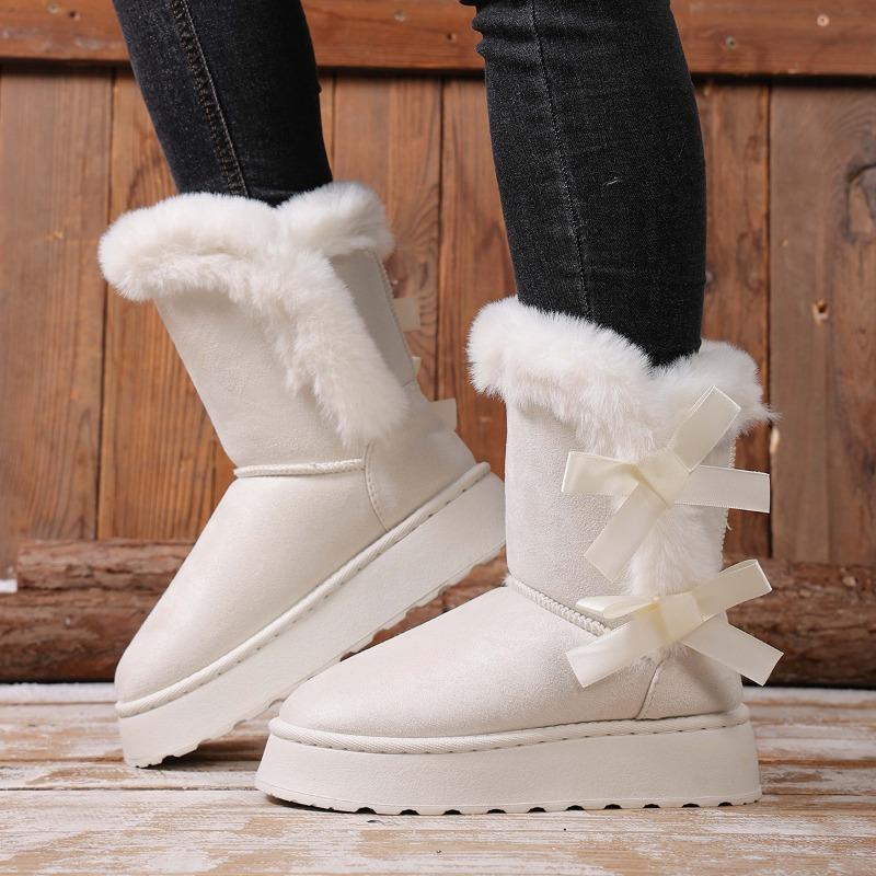 Außenhandel große Größe Schleife Schneestiefel neue Winter grenzüberschreitende Freizeit dicksölig aufgeraut verdickt warme Baumwollschuhe